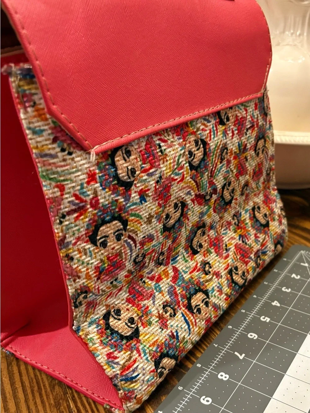 Colorful Pink Frida-Print Tote Bag